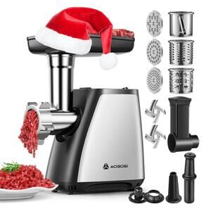 Electric Meat Grinder 4-in-1, Stainless Steel, Sausage & Kubbe Kit